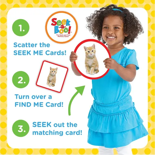 Vista 4 de Juego de Memoria y Tarjetas Flash de Búsqueda Seek-a-Boo de MindWare y Juego de Emparejamiento para Niños Pequeños Seek-and-find memory game for