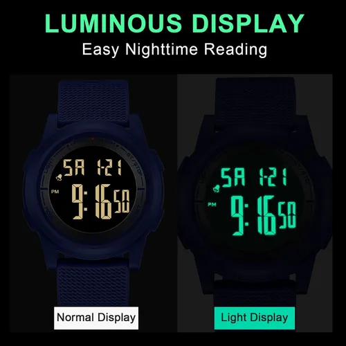 Vista 4 de LN LENQIN Mens Watches Digital Watch for Men Stopwatch Ultra-Thin Minimalist Military Sports Waterproof Mens Wrist Watches with LED