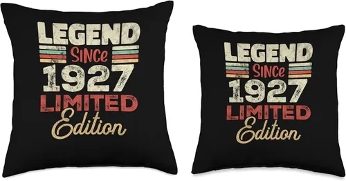 Vista 3 de 96th Birthday 96 Year Old Since 1927 Limited Edition Throw Pillow