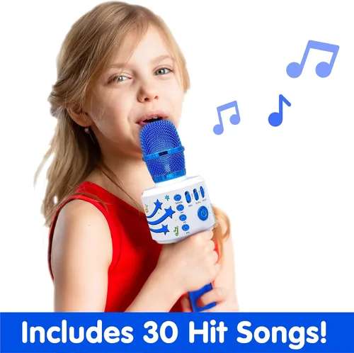 Vista 3 de Move2Play Motown Magic, Micrófono de karaoke Bluetooth Incluye 30 canciones famosas Micrófono de karaoke para niños Regalo de cumpleaños