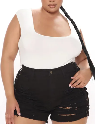Vista 3 de Aranmei Faja moldeadora para mujer, con control de abdomen, para adelgazar, para salir, camiseta sin mangas, tanga sexy con cuello cuadrado