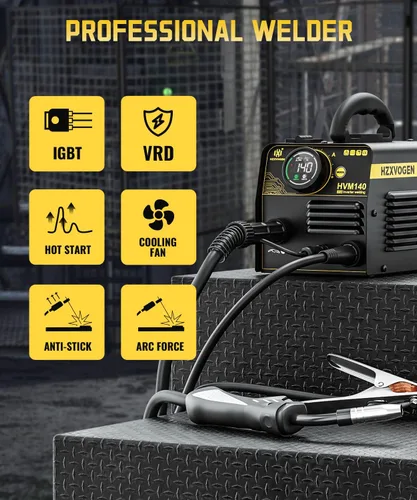 Vista 5 de H HZXVOGEN Soldador MIG 140A 110V/220V, sin gas MIG/Lift TIG/Stick máquina de soldadura 3 en 1 con sinérgico, IGBT inversor portátil máquina