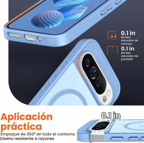 Vista 5 de Funda para Google Pixel 9 pro XL, compatible con magnética, azul