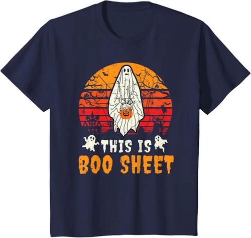 Vista 35 de Funny This Is Boo Sheet Spooky Ghost Halloween - Camiseta de disfraz de juego de palabras, Negro, S