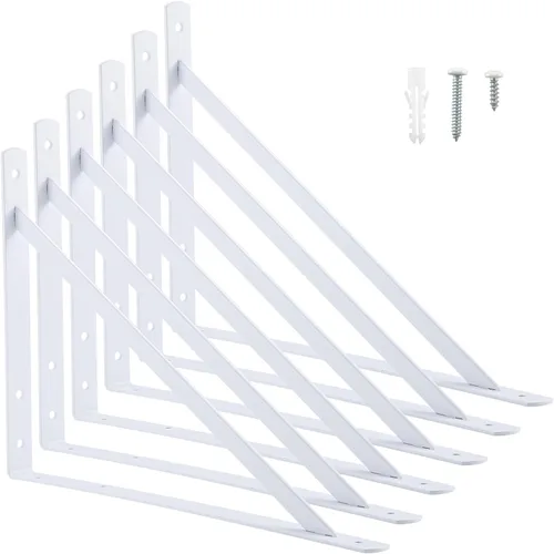 Vista 10 de HOME MASTER HARDWARE Soportes de estante de 10 x 8 pulgadas, soporte de ángulo de pared triangular de 90 grados en L para estantes flotantes, Negro
