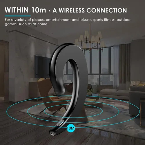 Vista 5 de IKXO Auriculares Bluetooth con gancho para el oído Bluetooth inalámbrico Estuche de carga de auriculares ligeros con cancelación de ruido
