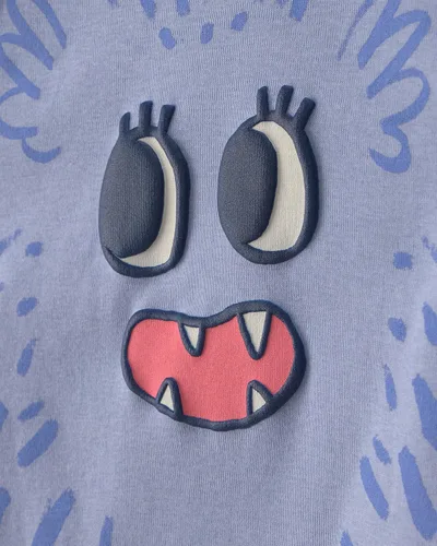 Vista 2 de Carter's Conjunto de pijama de algodón ajustado de 4 piezas para niña Monstruo Chica Azul