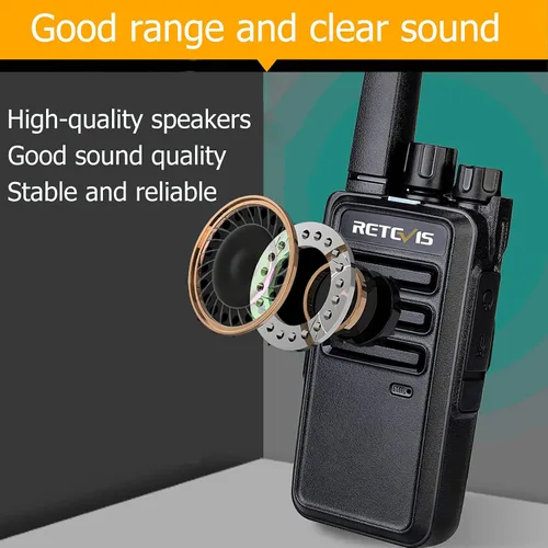 Vista 3 de Retevis Walkie Talkies RT68 para adultos, paquete con clips para cinturón