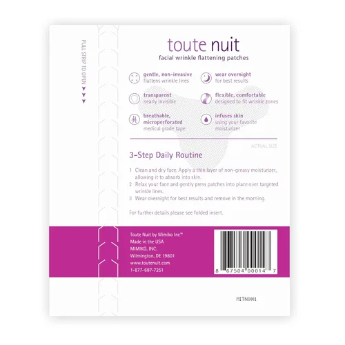 Vista 3 de Toute Nuit - Parches antiarrugas, cinta facial, forma de Y, evita líneas fruncidas, frente y alrededor de los labios, 20 parches