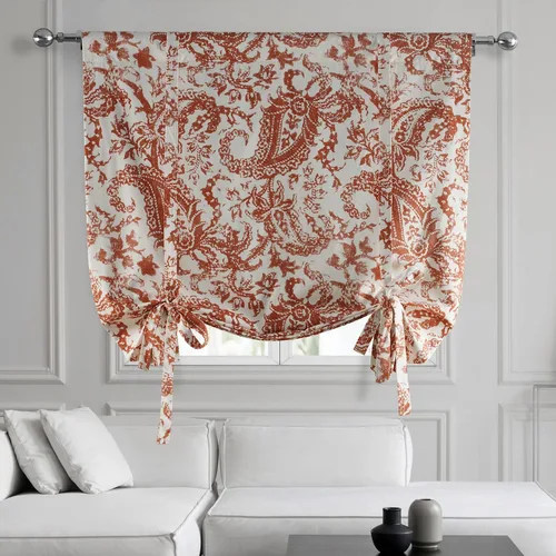 Vista 8 de HPD Half Price Drapes PRCT-TUD211A-63 - Cortinas de algodón estampado para oscurecer la habitación, cortina enrollable de globo para sala de estar