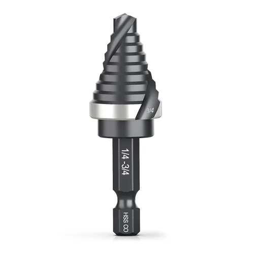 Vista 14 de THINKWORK Broca de paso de cobalto M35 con flauta en espiral, broca de paso HSS de tamaño único de 1/2", brocas de paso de tamaño pequeño EDC