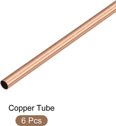 Vista 5 de METALLIXITY Tubo de cobre (0.118 in de diámetro exterior x 0.010 in de pared T x 7.874 in de largo), 6 piezas, tubo recto – para decoración