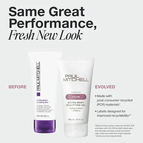 Vista 2 de Paul Mitchell Gel escultor extra corporal, añade plenitud + control de peinado, para cabello fino