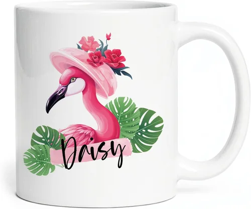 Vista 21 de Taza de flamenco personalizada 2023, Flock Of Flamingo Mug para cumpleaños de los amantes del flamenco, taza de café personalizada de flamenco