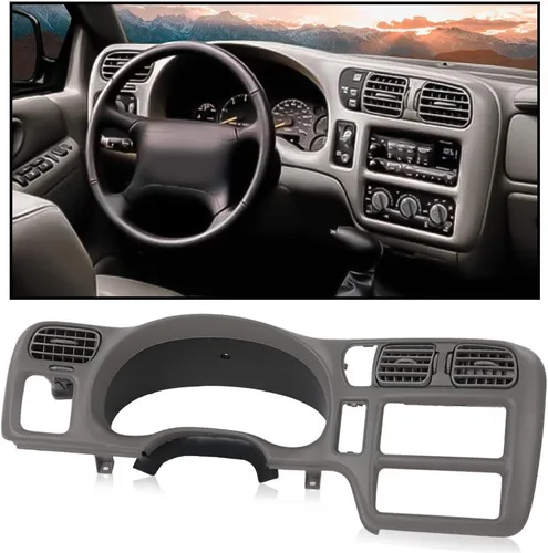 Vista 2 de CHEDA - Bisel de tablero compatible con Chevy S10 GMC Sonoma Jimmy Blazer 1998-2004 No se ajusta a doble DIN Gris
