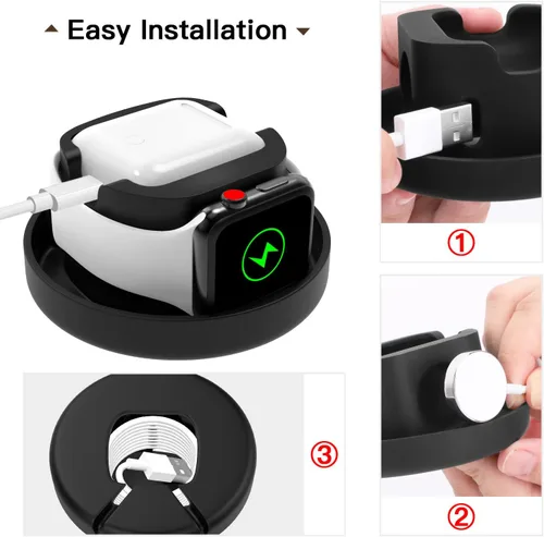 Vista 3 de MoKo Caja de almacenamiento compatible con Apple Watch Series 11/10/9/8/7/6/5/4/3/2/1/SE3/SE2/SE, funda protectora portátil de viaje para AirPods