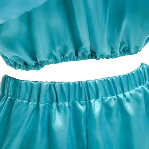Vista 7 de TOPINCN Disfraz de princesa jazmín para niños pequeños, carnaval, Halloween, cosplay, cumpleaños, disfraz elegante