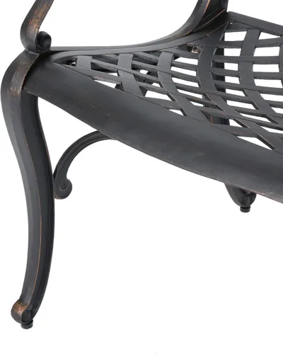 Vista 9 de Christopher Knight Home Myrtle Beach - Sillas de comedor de aluminio para exteriores, juego de 2 piezas, cobre brillante