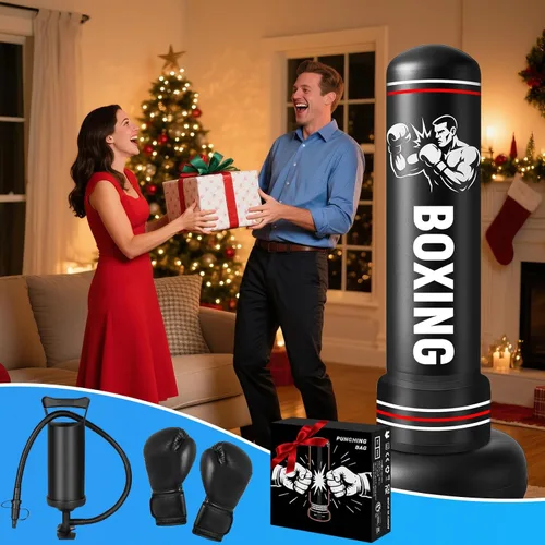 Vista 8 de Punching Bag for Adults with Stand, 74.8'' Free Standing Heavy Boxing Bag with Gloves and Pump for Men Women Teen Boys Girls Kickboxing Beginners