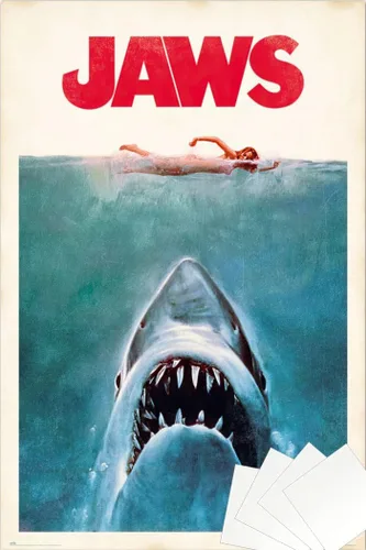 Vista 9 de Jaws - Póster de película (estilo regular, retro, vintage, tamaño: 24 x 36 pulgadas) (póster laminado)