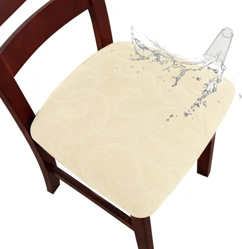 Vista 19 de Genina Fundas Impermeables de Asiento para Silla Fundas de Silla de Comedor Fundas de Asiento Elásticas para Protector de Silla de Comedor Fundas