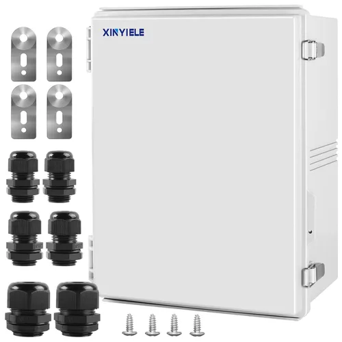 Vista 11 de Caja de conexiones de plástico ABS impermeable para proyectos al aire libre, IP67, resistente a la intemperie, a prueba de polvo con cubierta