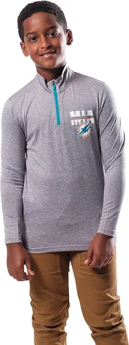 Vista 30 de Ultra Game - Camiseta juvenil NFL oficial con cremallera de un cuarto y manga larga súper suave