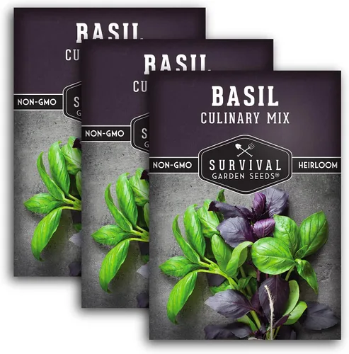 Vista 10 de Mezcla de semillas de albahaca para plantar, mezcla culinaria genovesa de semillas italianas, de limón, lima, ópalo y albahaca tailandesa, hierbas