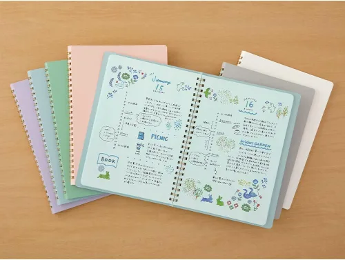 Vista 7 de Midori 15334006 Notebook, Ring Notebook, Color, Dot Square, Blue, A5