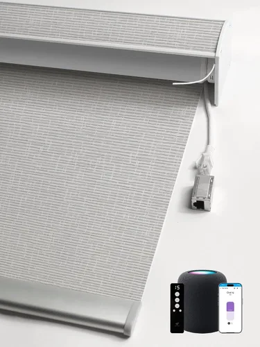 Vista 30 de SmartWings Persianas enrollables con cable duro PoE 100% opacas, muestra de tela