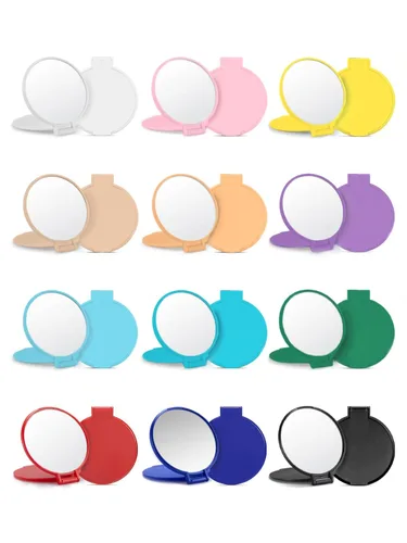 Vista 10 de Espejo compacto a granel, pequeño espejo de maquillaje para bolso, juego de 12 (12 colores)