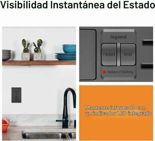 Vista 7 de Pass & Seymour 1597swttrbkccd4 GFCI Receptacle/single-pole Switch, 15 A, Negro, 4