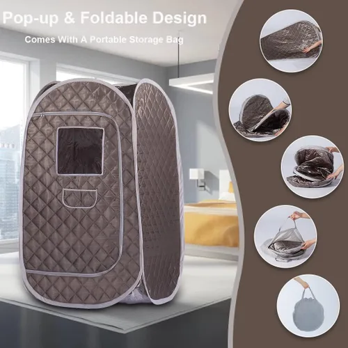 Vista 3 de Smartmak Tienda de Sauna de Vapor Portátil, Sala de Spa Plegable de Cuerpo Completo para Una Persona para Terapia de Desintoxicación Sin Vaporizador