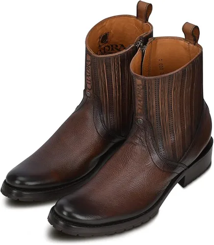 Vista 7 de Cuadra Botas urbanas para hombre en piel bovina con cremallera marrón