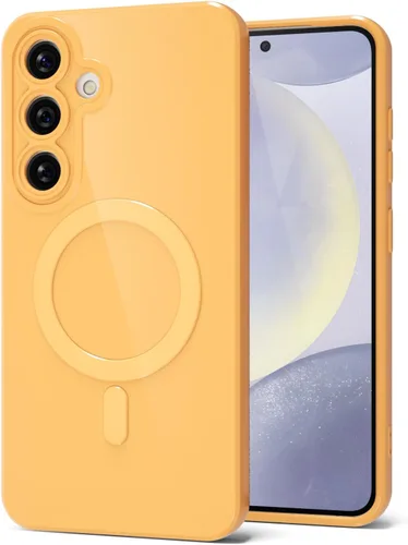 Vista 75 de Svanove Funda magnética de silicona para Samsung Galaxy S22, compatible con Magsafe, bonita funda para mujer, goma de gelatina brillante delgada