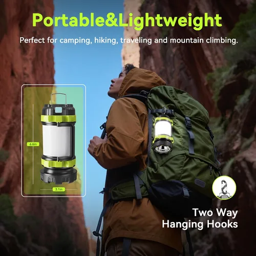 Vista 5 de AlpsWolf Linterna recargable, 6 modos, linterna de camping LED, linterna de campamento para corte de energía, linterna para el hogar, emergencia