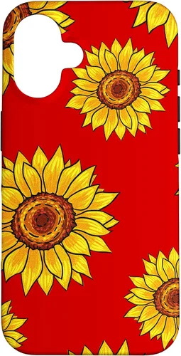 Vista 32 de Patrón de girasol en rojo vintage floral flor mujeres regalo caso para iPhone 17