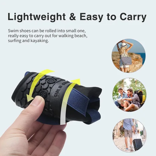 Vista 5 de Calcetines acuáticos, zapatos de agua para playa, calcetines de yoga descalzos de secado rápido para surf, piscina, natación, zapatos para mujeres