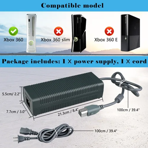 Vista 6 de OSTENT 100-127V 203W Enchufe de los E.E.U.U. Adaptador de CA Cable Cable de Ladrillo Cable para Microsoft Xbox 360 Consola