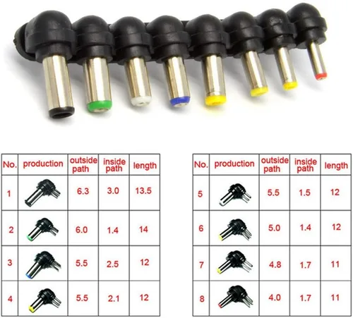 Vista 4 de Cargador universal de coche de 80W DC, adaptador de fuente de alimentación de 15-24V fijado para portátil portátil