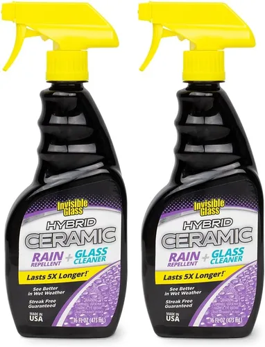 Vista 9 de Invisible Glass 92183-4PK Repelente de Lluvia Cerámico Híbrido y Limpiador de Vidrios Limpia y Protege Ventanas y Parabrisas de Automóviles