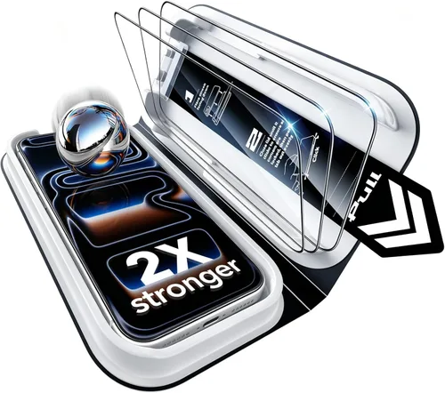Vista 9 de ESR Paquete de 3 protectores de pantalla para iPhone Air, grado militar, inastillables, dureza 9H, vidrio templado de cobertura completa para iPhone