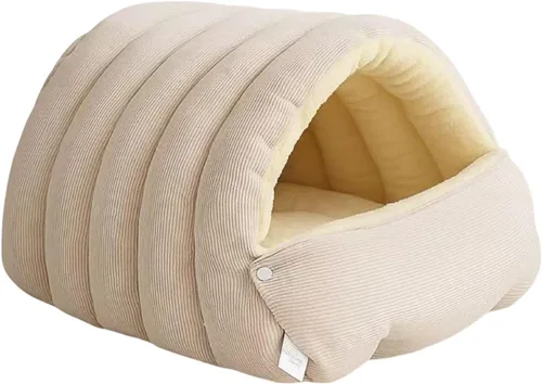 Vista 10 de Carpa acogedora de felpa para gatos, cueva cerrada cálida para gatos y Verde