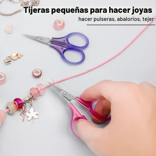 Vista 5 de SCAIKTIG Tijeras pequeñas para manualidades, tijeras de viaje pequeñas de 3 pulgadas que cumplen con la Tsa con tapa, tijeras afiladas para todo