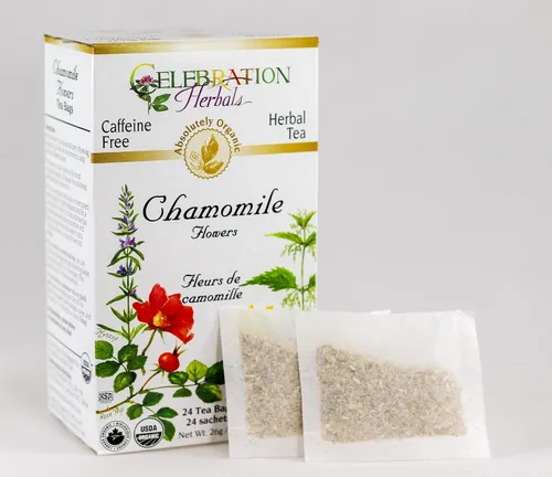 Vista 2 de CELEBRATION HERBALS Té de flores de manzanilla orgánico 24 bolsas, 0.02 libras