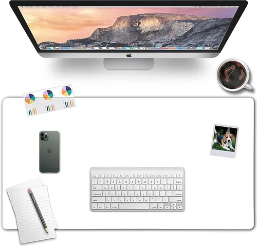 Vista 5 de Awnour - Tapete de escritorio transparente en la parte superior de escritorios - 32 x 16 pulgadas - Protector de escritorio transparente de plástico