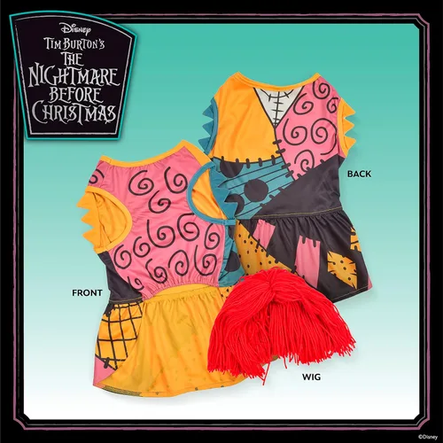 Vista 5 de Disney for Pets Disfraz de Halloween Nightmare Before Christmas Sally – Extra pequeño – Disfraz de Halloween para perro con licencia