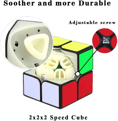 Vista 6 de Cubo de velocidad 2x2, rompecabezas clásicos de cubo 2x2 de juguete (negro)