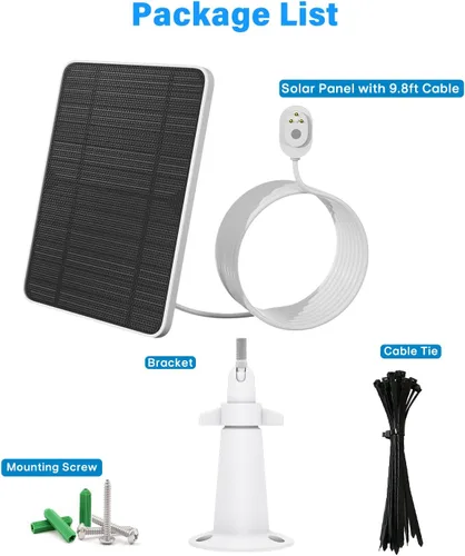 Vista 7 de Panel solar de carga mejorado compatible con Arlo Pro 4, Pro 3, Ultra 2, panel solar de 4 W con cable de carga de 9.8 pies, impermeable IP65