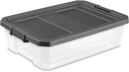 Vista 18 de Sterilite - Caja apilable modular con tapa de cierre, 16 cuartos de galón, paquete de 6 Contenedores de almacenamiento de plástico transparente